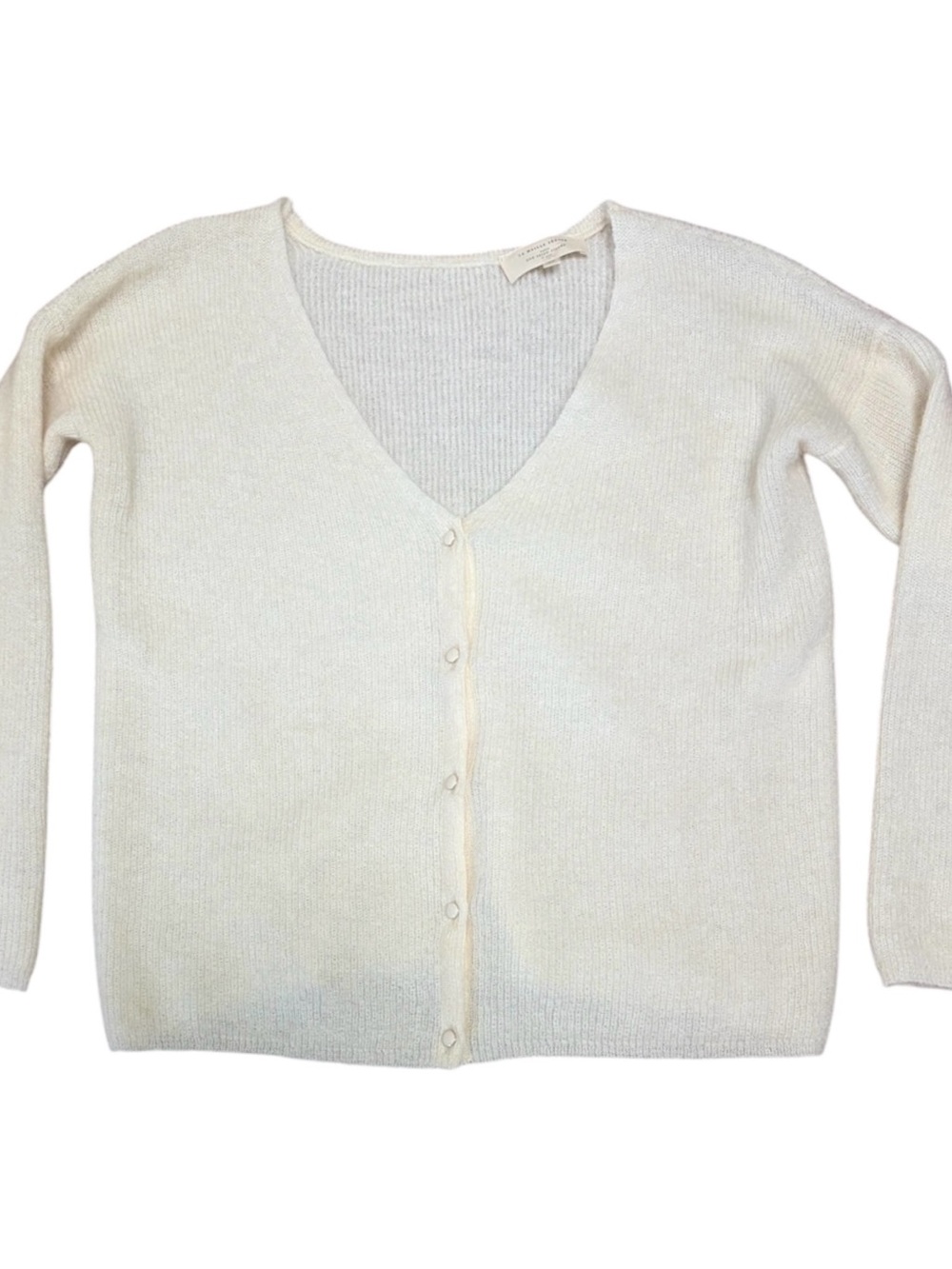 SEZANE Barry Ivory Ecru Mohair Alpaca Blend Cardigan Sweater V Neck Size XS - Picture 5 of 13